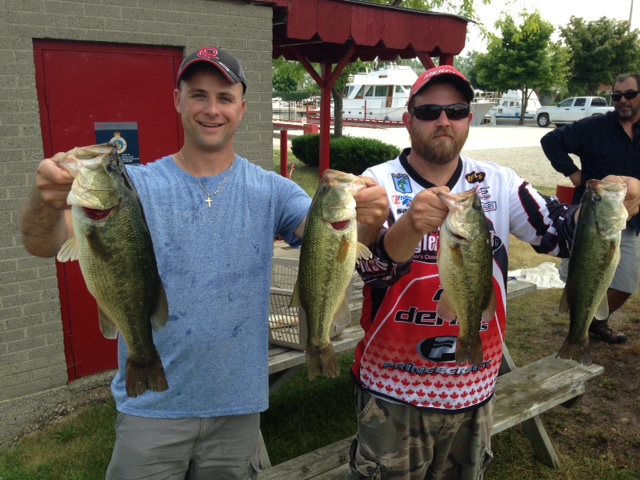 Forest City Bassmasters Rondeau Bay Tournament Winners Mike Craftchick (left) and Sam Rankin (right). 